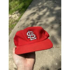Vintage‎ 1980s St Louis Cardinals Red Mesh Trucker Snapback Hat Cap 70s